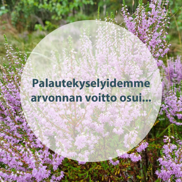 Palautekyselyiden arvonnan voitot Espooseen ja Helsinkiin