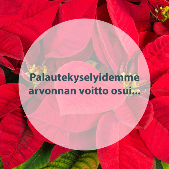 Palautekyselyiden arvonnan voitot Tampereelle